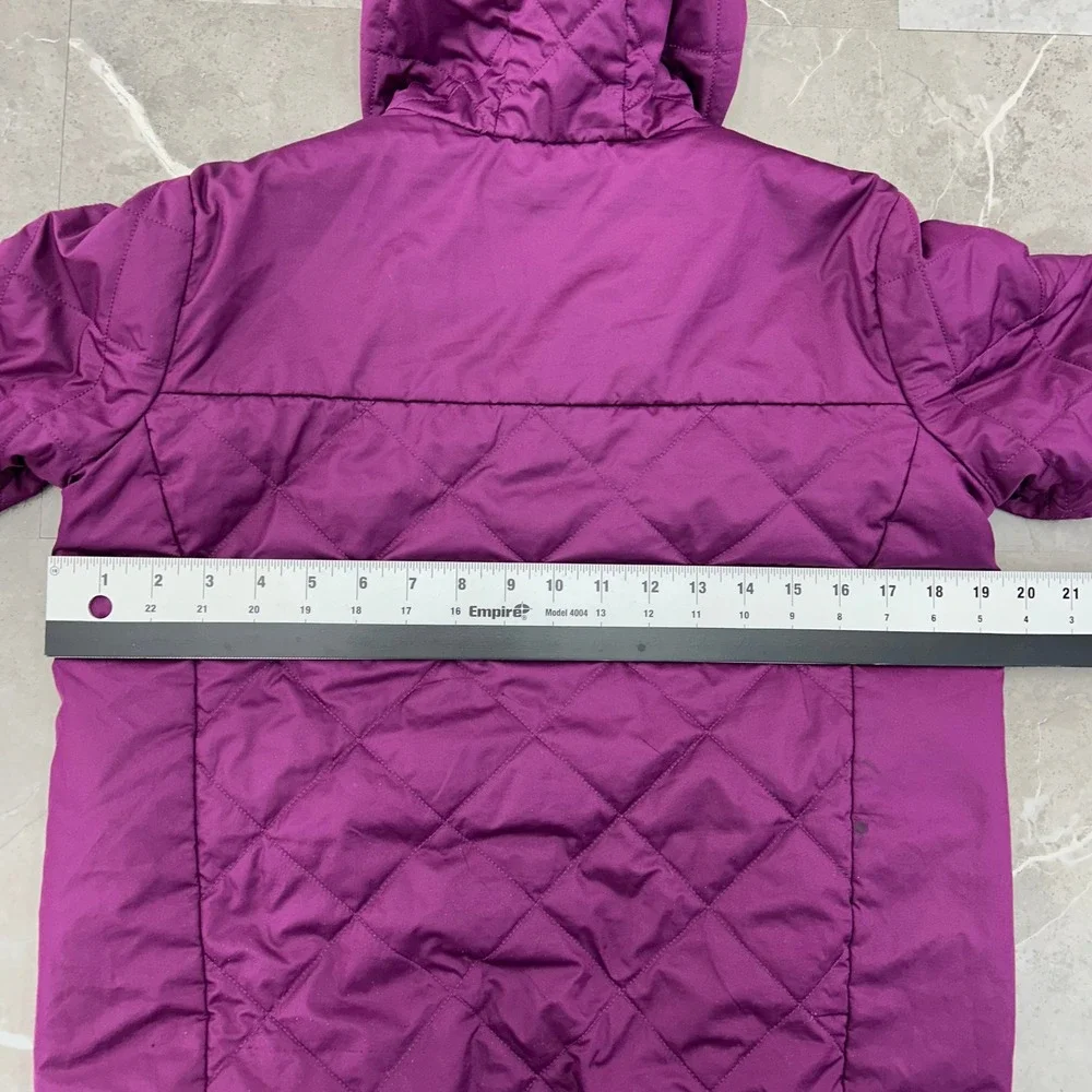 LL Bean Mountain Bound Jacket Youth Large 14-16 Reversible Diamond Quilt Fleece